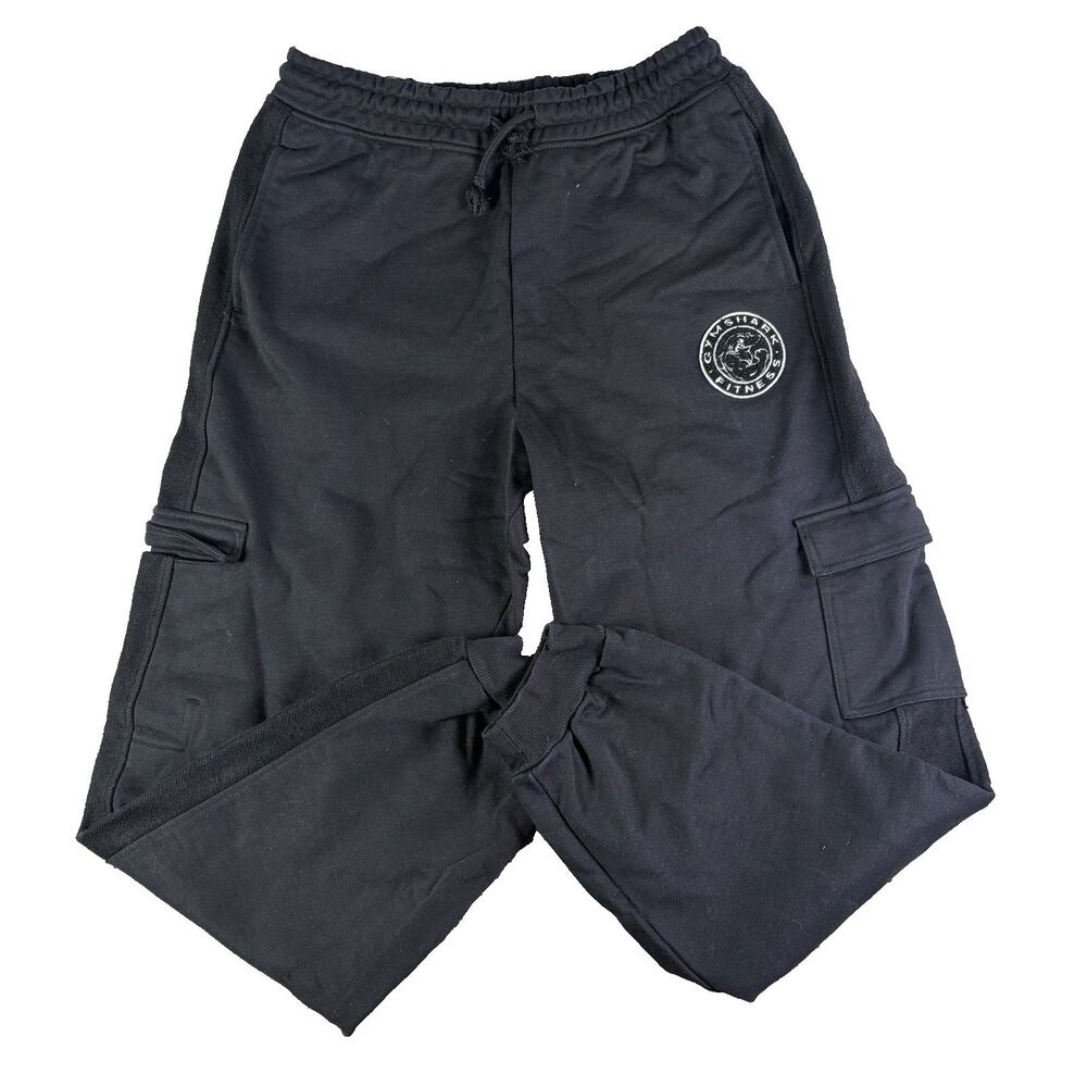 Gymshark Legacy Joggers Mens Small Black Cargo Activewear Training Utility Gym